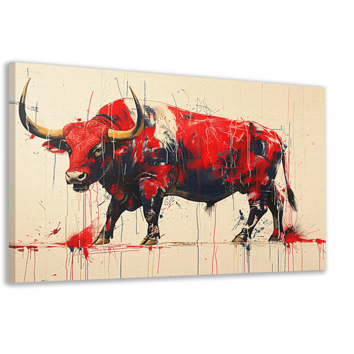 Abstract rode stier canvas