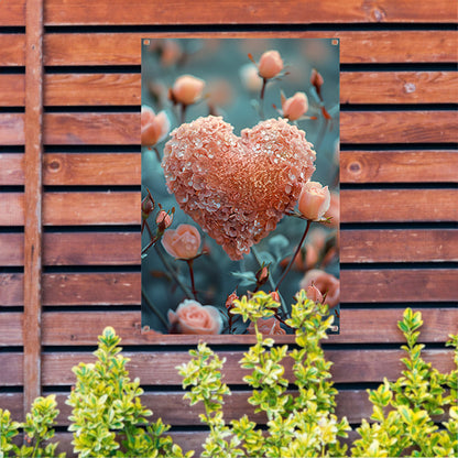 Hart van Rozen in Dauw tuinposter