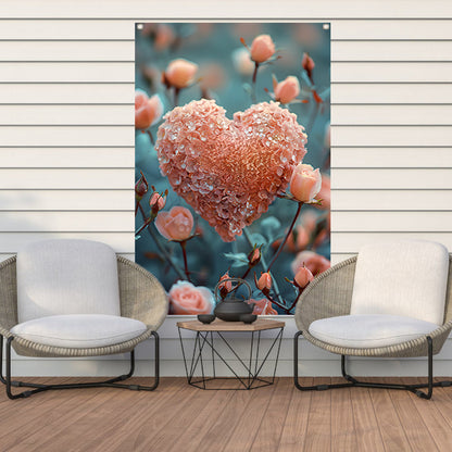 Hart van Rozen in Dauw tuinposter