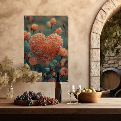 Hart van Rozen in Dauw tuinposter