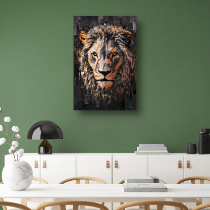 Majestueuze leeuw in levendige kleuren acrylglas