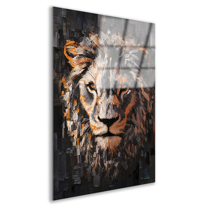 Majestueuze leeuw in levendige kleuren acrylglas