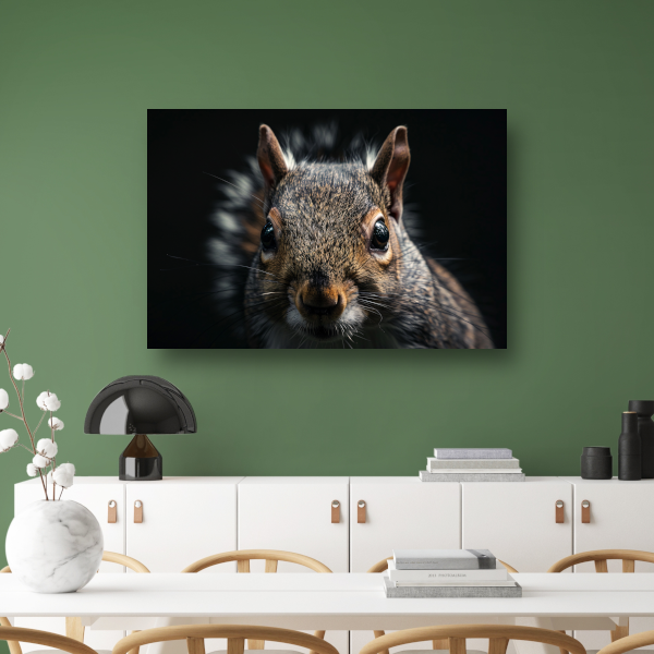 De Intrigerende Blik van een Eekhoorn canvas met baklijst