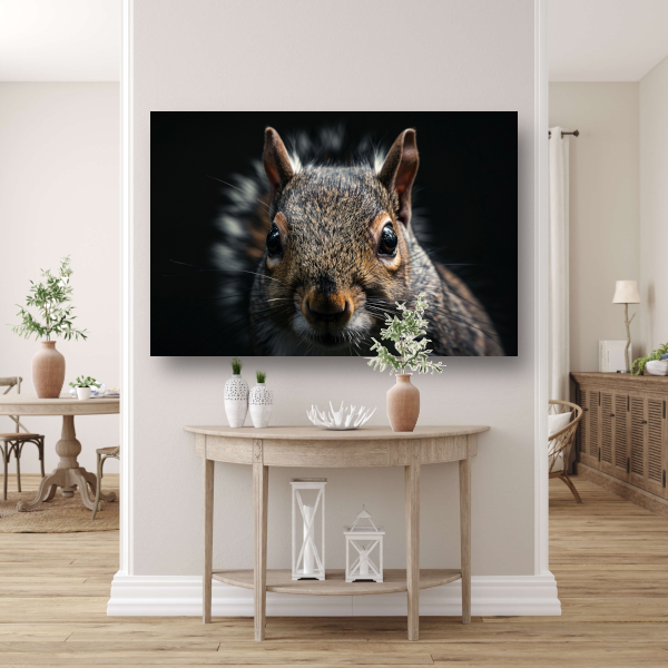 De Intrigerende Blik van een Eekhoorn canvas met baklijst