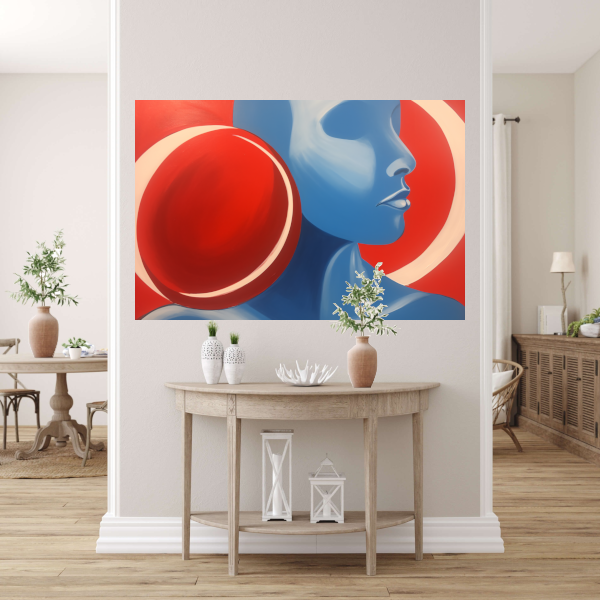 Abstract Profiel met Geometrische Elementen poster