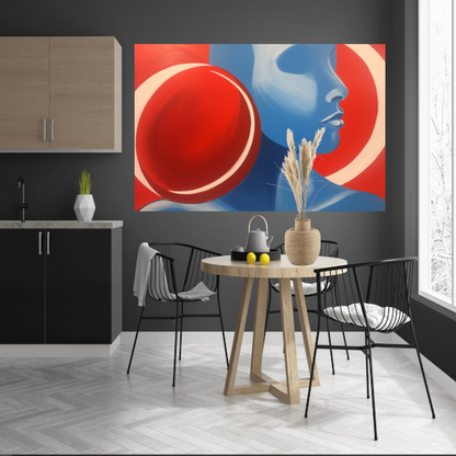 Abstract Profiel met Geometrische Elementen poster