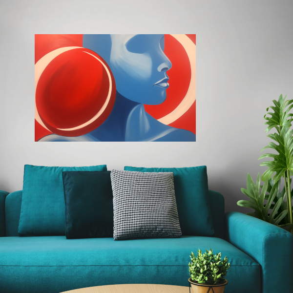 Abstract Profiel met Geometrische Elementen poster