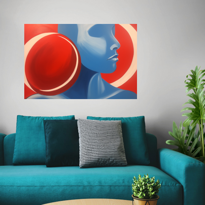Abstract Profiel met Geometrische Elementen poster