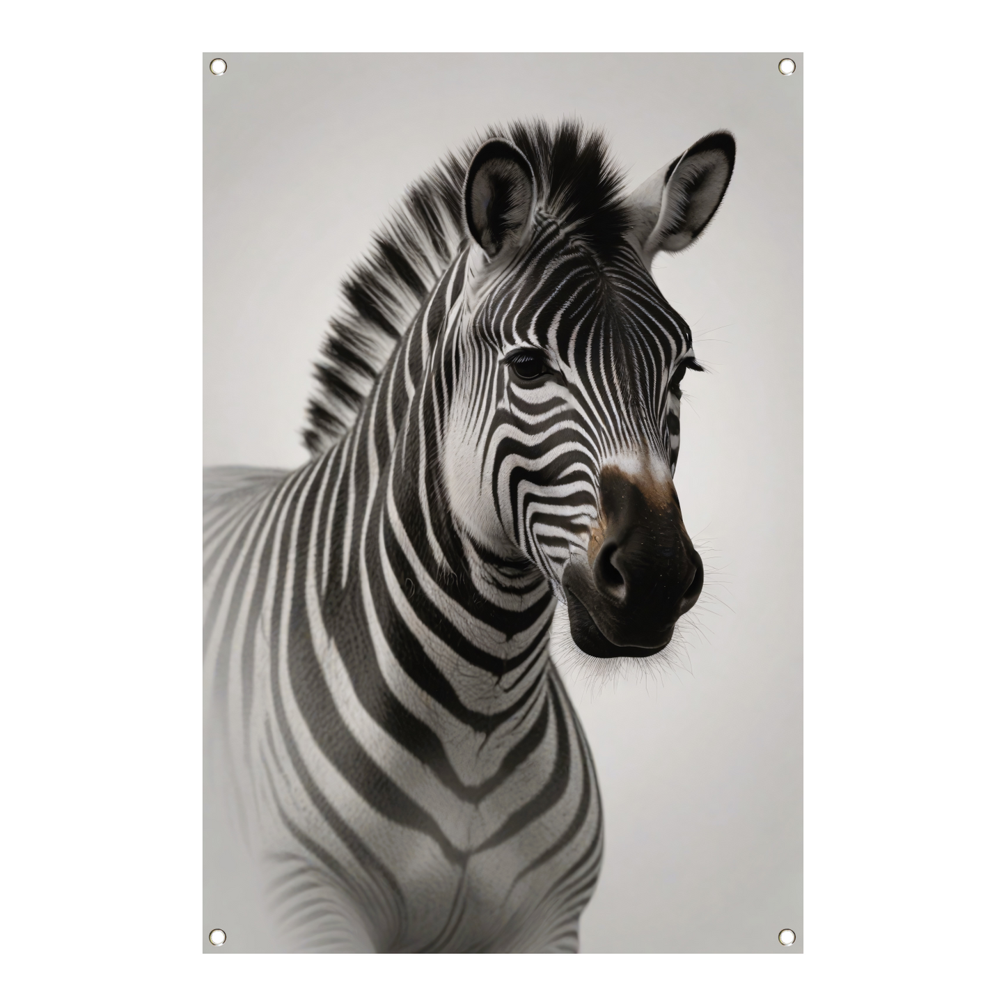 Minimalistisch Portret van een Elegante Zebra tuinposter