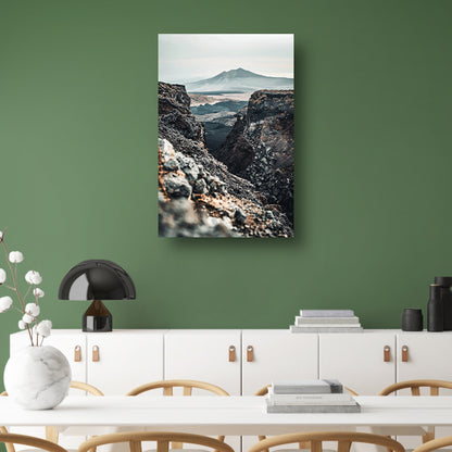 Monochroom Vulkanisch Berglandschap canvas