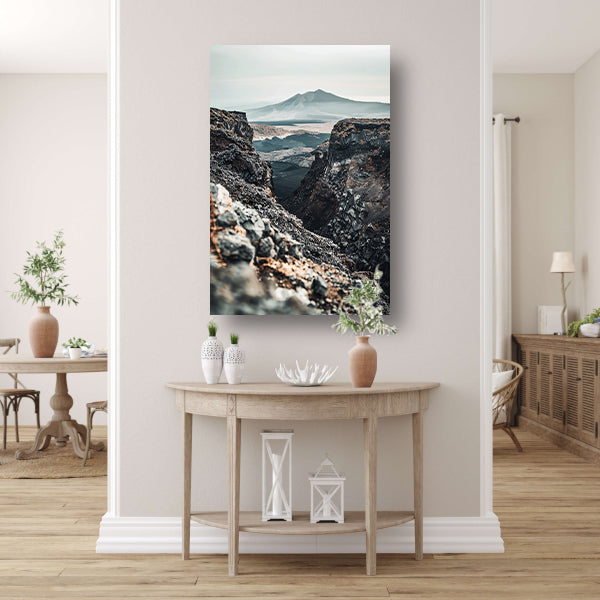 Monochroom Vulkanisch Berglandschap canvas