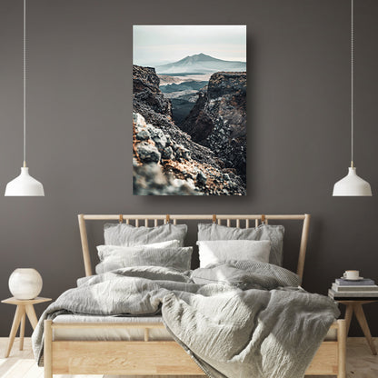 Monochroom Vulkanisch Berglandschap canvas