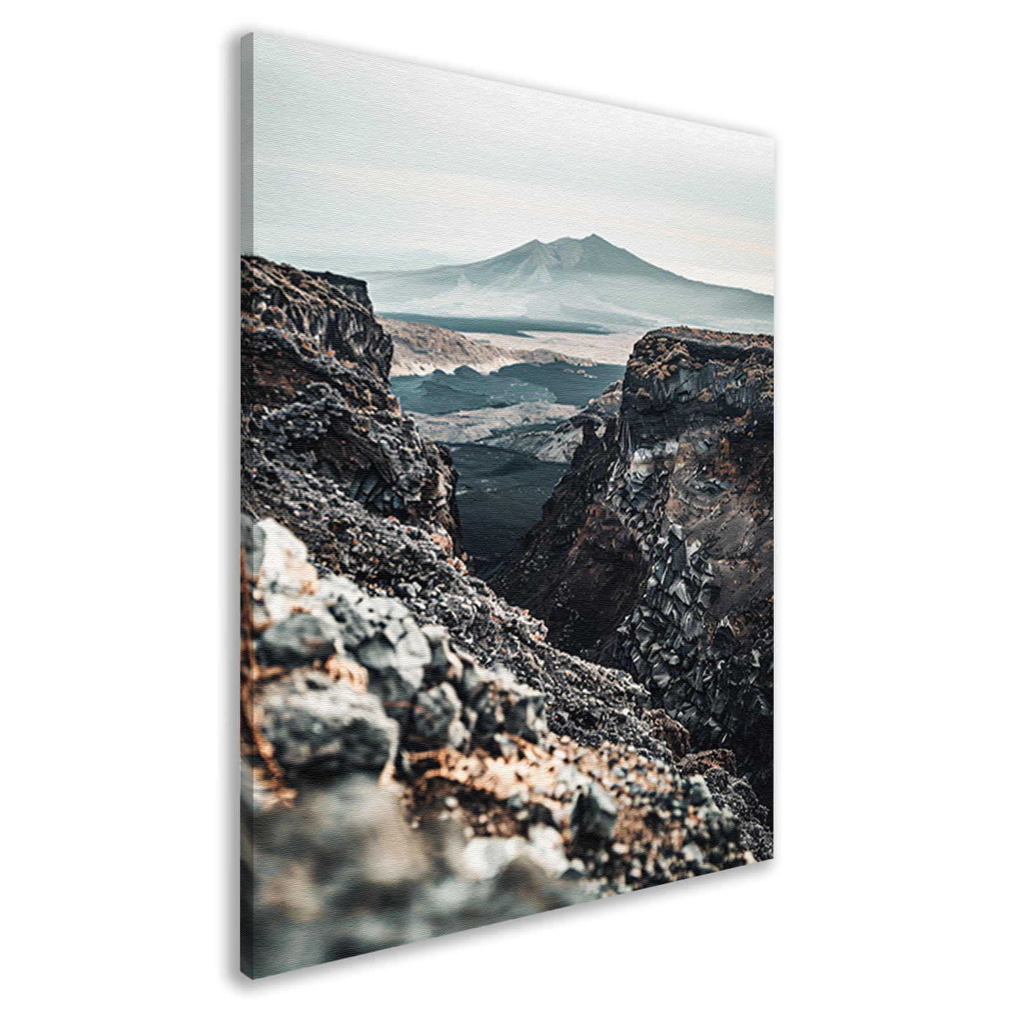 Monochroom Vulkanisch Berglandschap canvas