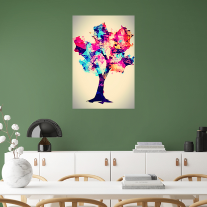 Abstracte Boom met Kleurrijke Bladeren poster