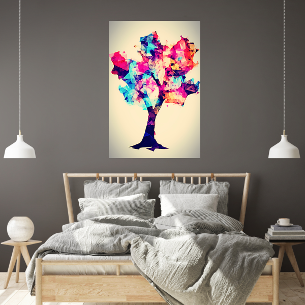 Abstracte Boom met Kleurrijke Bladeren poster