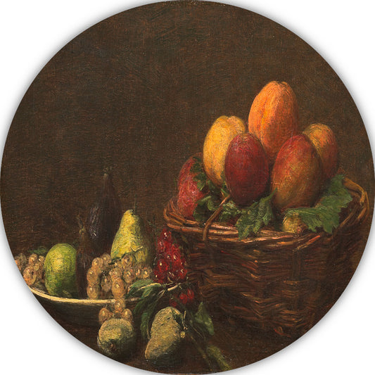 Stilleven met fruit - Henri Fantin-Latour aluminium muurcirkel