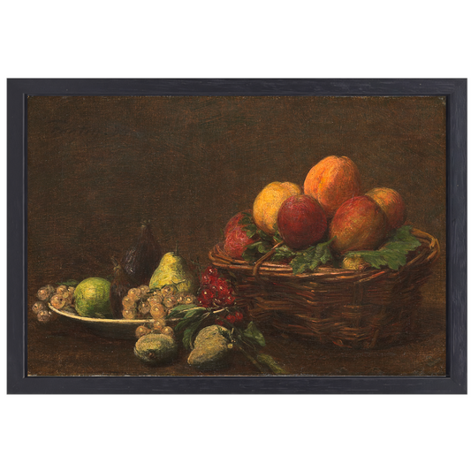 Stilleven met fruit - Henri Fantin-Latour canvas met baklijst