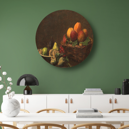 Stilleven met fruit - Henri Fantin-Latour aluminium muurcirkel