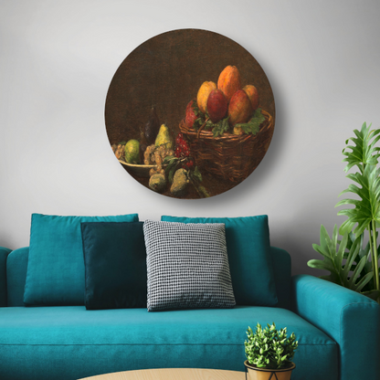 Stilleven met fruit - Henri Fantin-Latour aluminium muurcirkel