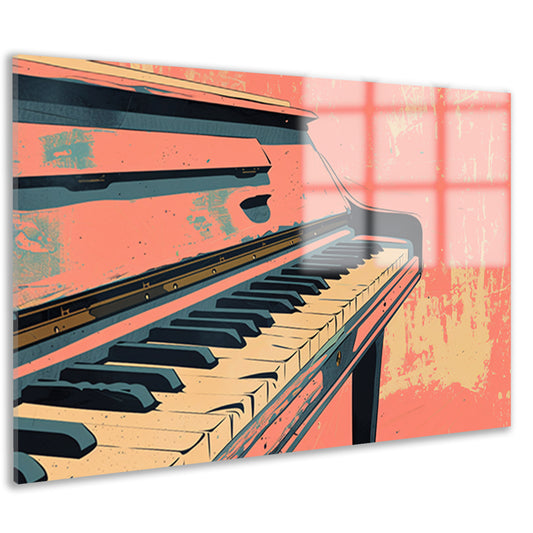 Piano in kleurrijke retro stijl acrylglas