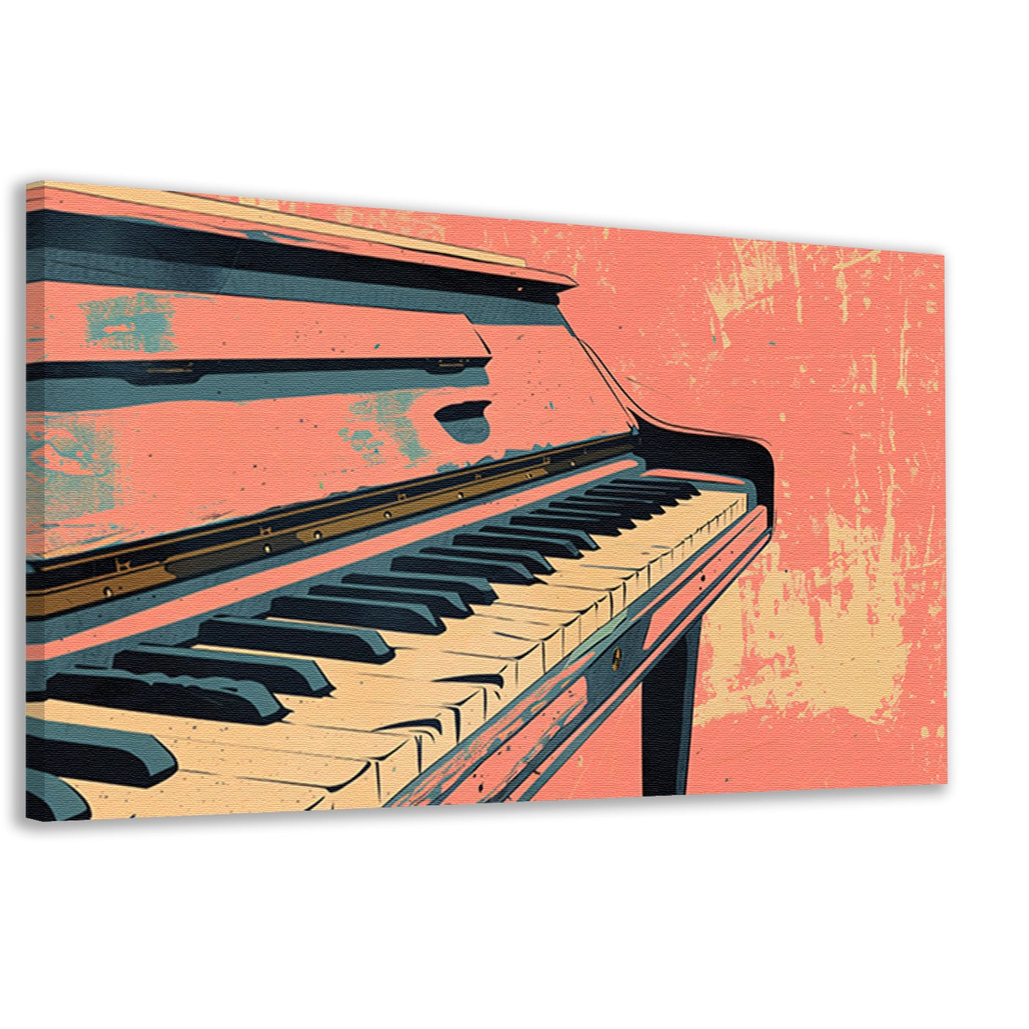 Piano in kleurrijke retro stijlcanvas
