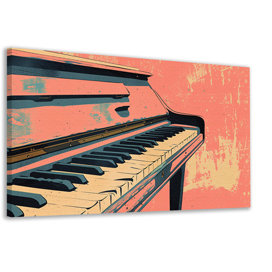 Piano in kleurrijke retro stijlcanvas