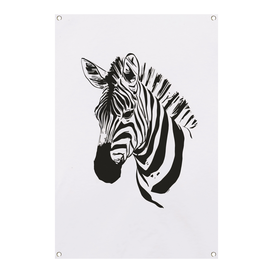 Abstracte Zebra in Zwart-Wit Lijnen tuinposter