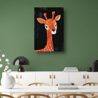 Abstract giraf onder de sterrenhemel canvas