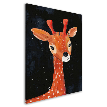 Abstract giraf onder de sterrenhemel canvas