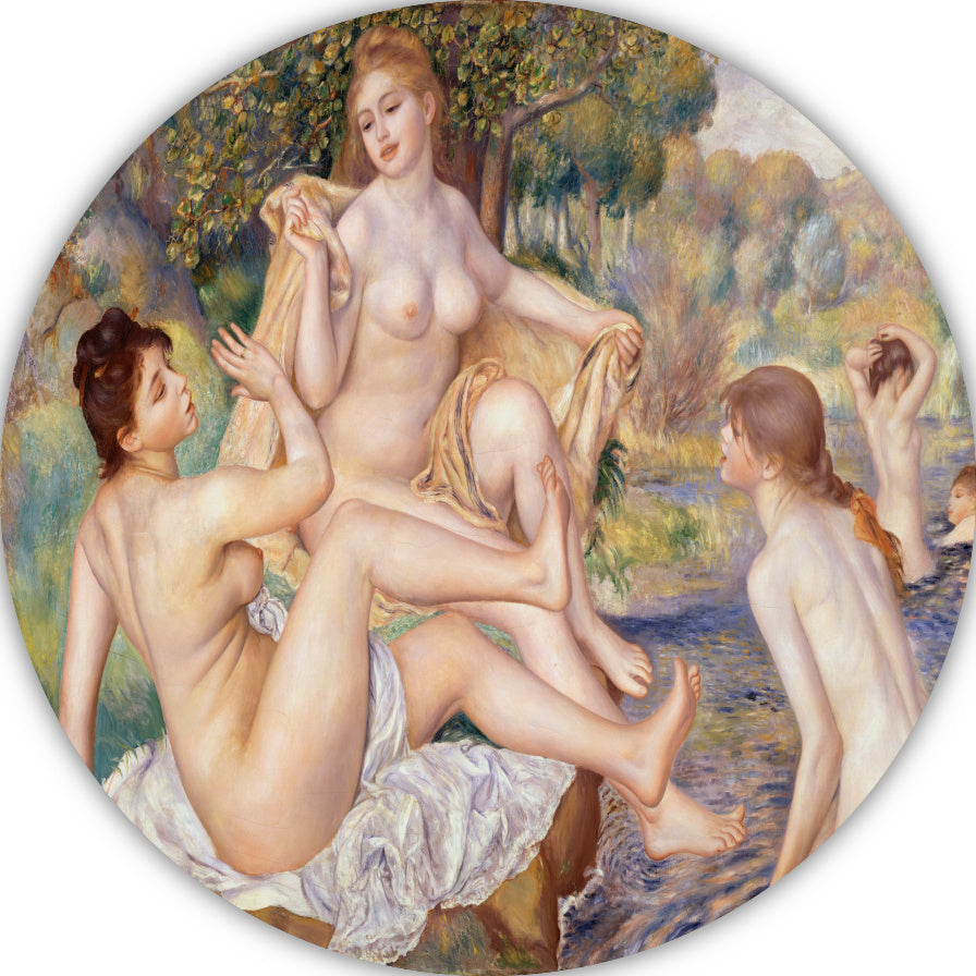 De grote zwemmers - Pierre-Auguste Renoir aluminium muurcirkel