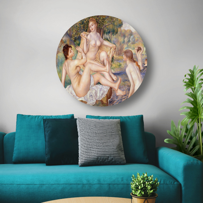 De grote zwemmers - Pierre-Auguste Renoir aluminium muurcirkel