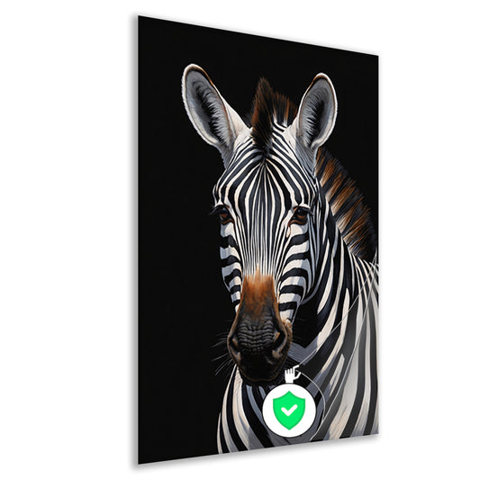 Zwart-witte Zebra Portret in Detail poster