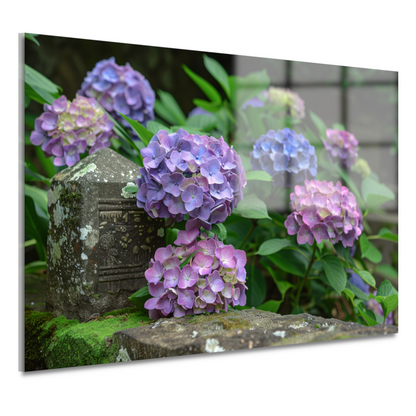 Impressionistische paarse bloemen acrylglas
