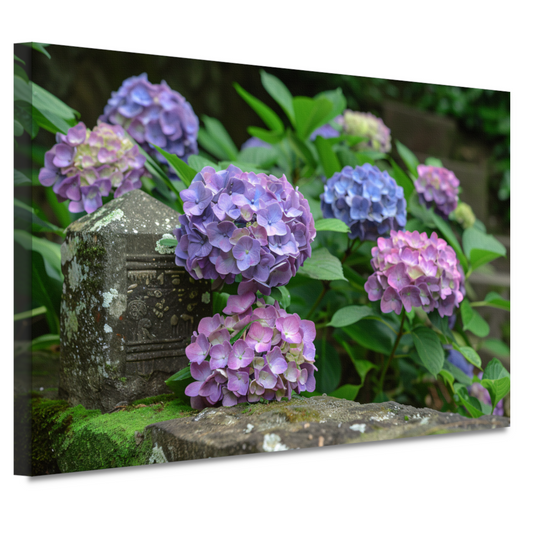 Impressionistische paarse bloemen canvas