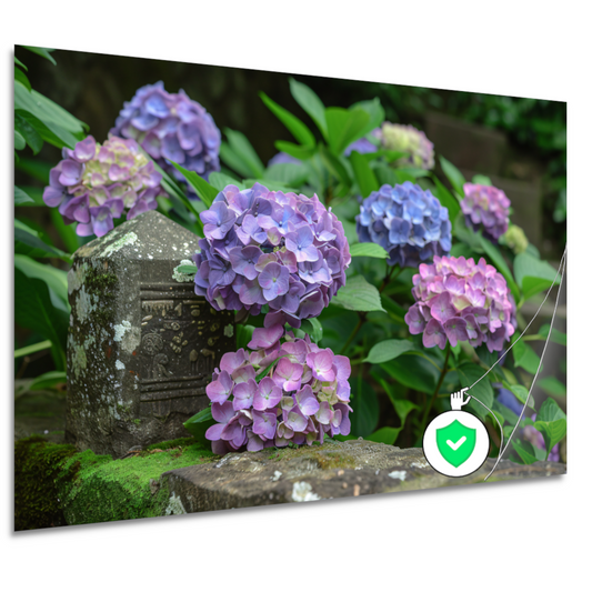 Impressionistische paarse bloemen poster