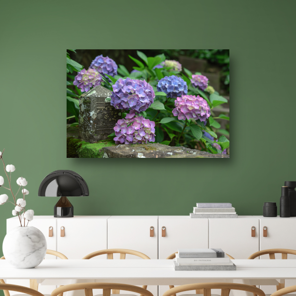 Impressionistische paarse bloemen canvas