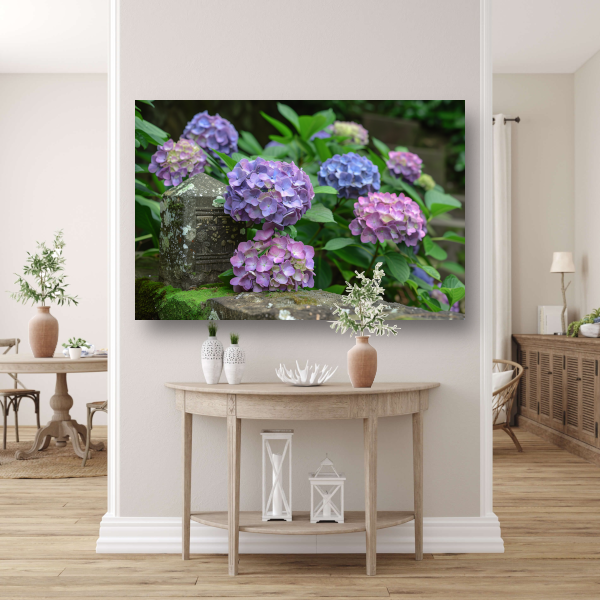 Impressionistische paarse bloemen canvas