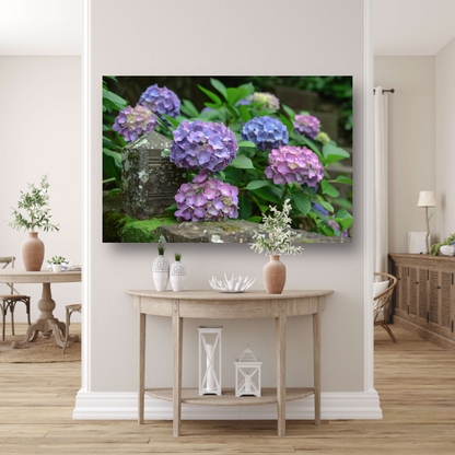 Impressionistische paarse bloemen canvas