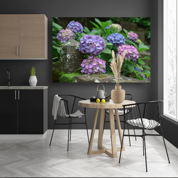 Impressionistische paarse bloemen canvas