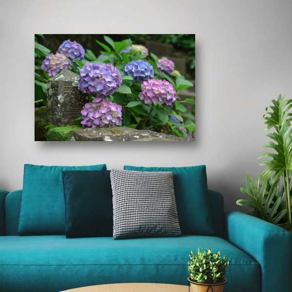 Impressionistische paarse bloemen canvas