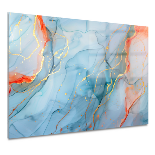 Droom in Blauw met Gouden Sieraden acrylglas