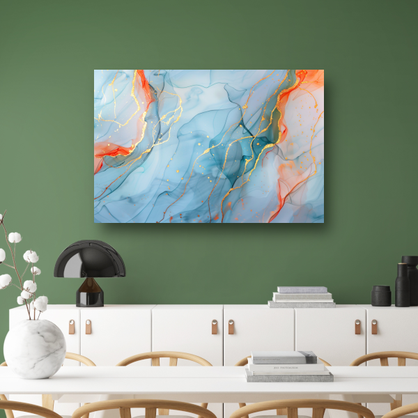 Droom in Blauw met Gouden Sieraden acrylglas
