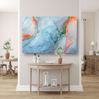 Droom in Blauw met Gouden Sieraden acrylglas