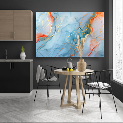 Droom in Blauw met Gouden Sieraden acrylglas