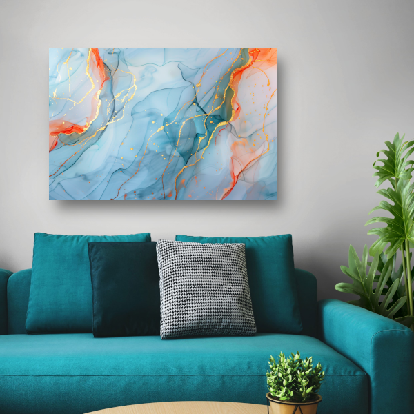 Droom in Blauw met Gouden Sieraden acrylglas