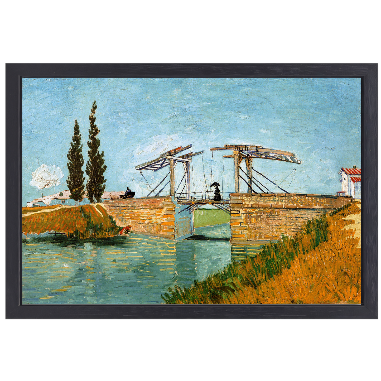 De ophaalbrug - Vincent van Gogh canvas met baklijst
