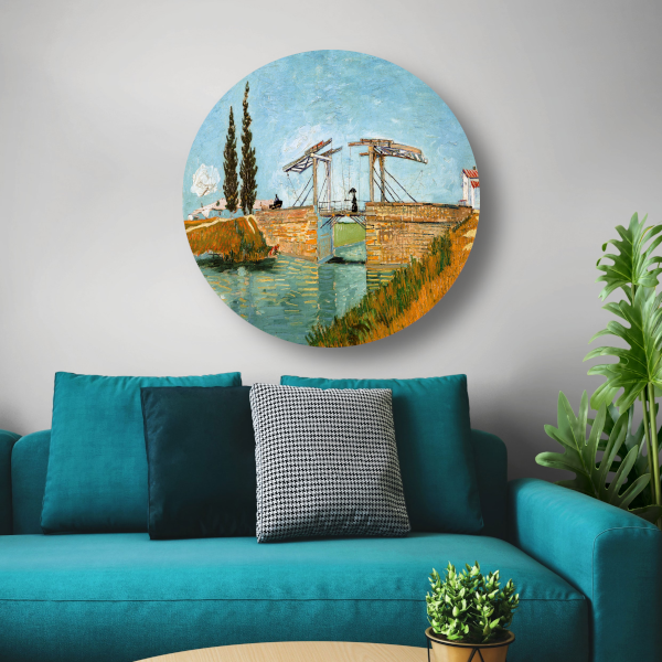 De ophaalbrug - Vincent van Gogh forex muurcirkel