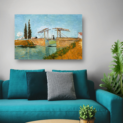 De ophaalbrug - Vincent van Gogh canvas met baklijst