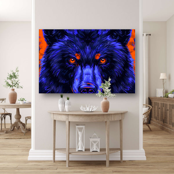 Moderne kleurrijke expressieve schilderij van een beer poster
