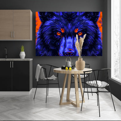 Moderne kleurrijke expressieve schilderij van een beer poster